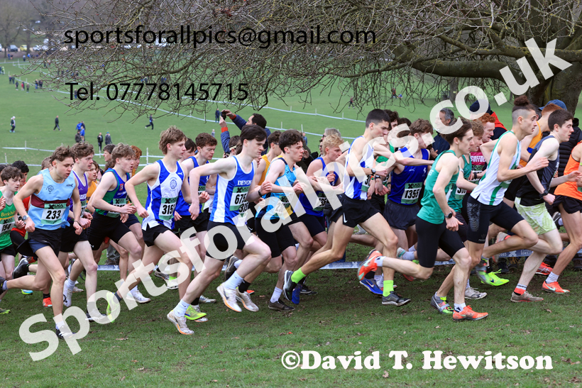 Mens Under-20s 2026 UK CAU Inter Counties Cross Country, Wollaton Park, Nottingham. Photo: David T. Hewitson/Sports for All Pics